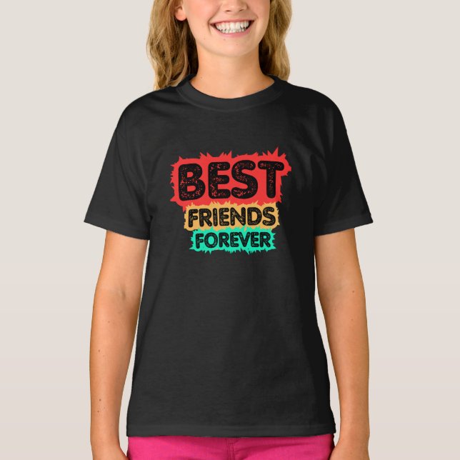 BÄSTA VÄNNER FÖR EVIGT RETROVÄNNER, VÄNSKAP T SHIRT (Framsida)