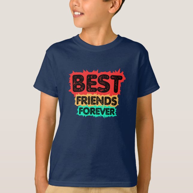 BÄSTA VÄNNER FÖR EVIGT RETROVÄNNER, VÄNSKAP T SHIRT (Framsida)