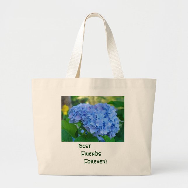 Bästa vänner för evigt! Toteväska present Blå Hort Jumbo Tygkasse (Framsidan)