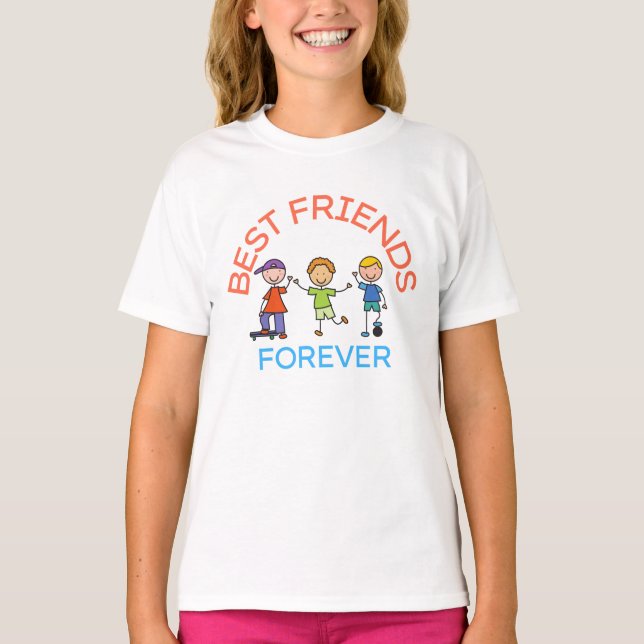 BÄSTA VÄNNER FÖR EVIGT, VÄNSKAP, VÄNDAG T SHIRT (Framsida)