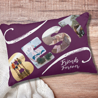 Bästa vänner för foto Collage BFF-presentdekorfärg Prydnadskudde