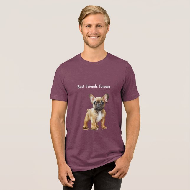 Bästa vänner för Frenchie Hund T Shirt (Framsida Full)