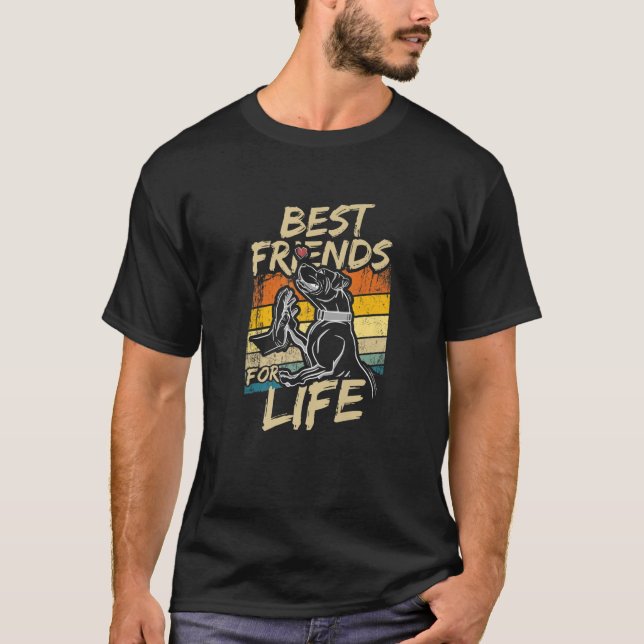 Bästa vänner för Life Boxer-Hund T Shirt (Framsida)