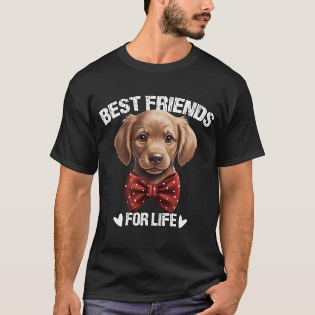 Bästa vänner för Life Cute Puppy T Shirt (Framsida)