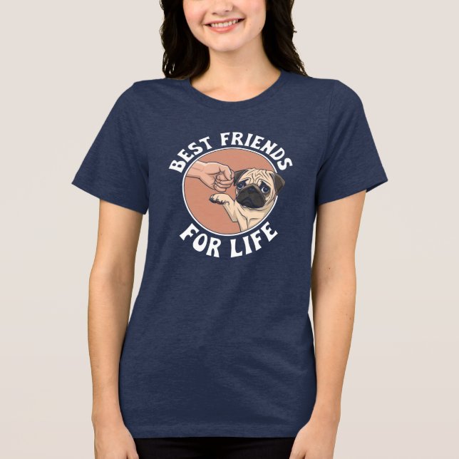 Bästa vänner för Life T-Shirt | Puppy, människa oc (Framsida)