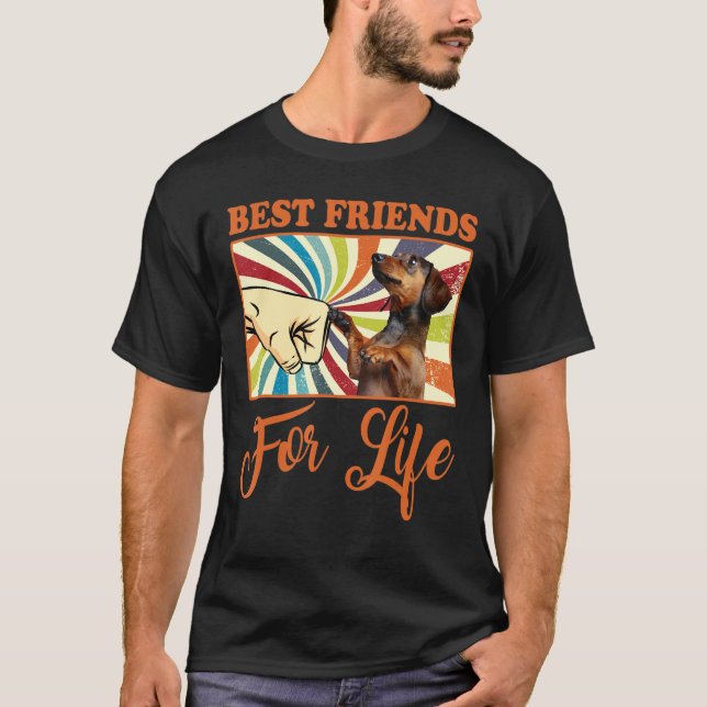Bästa vänner för livet - Dachshund Hund T Shirt (Framsida)