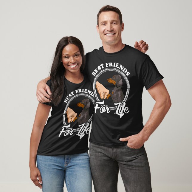 Bästa vänner för livet människa och hund t shirt (Unisex)