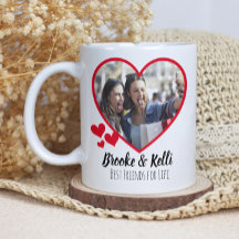 Bästa vänner för livet - två foto-hjärtan