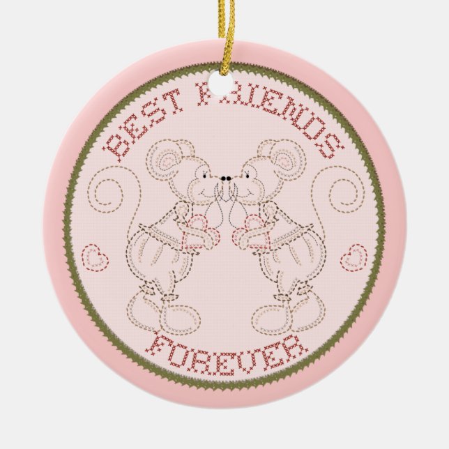 Bästa vänner för möss julgransprydnad keramik (Framsidan)