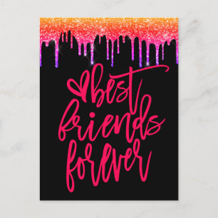 Bästa vänner för Motiv citat Glitter Vykort