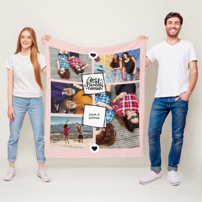 Bästa vänner för  Rosa för Photo Collage Fleecefilt (På plats)