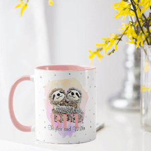 Bästa vänner för Sloth Hugs Monogram Rosa Mugg