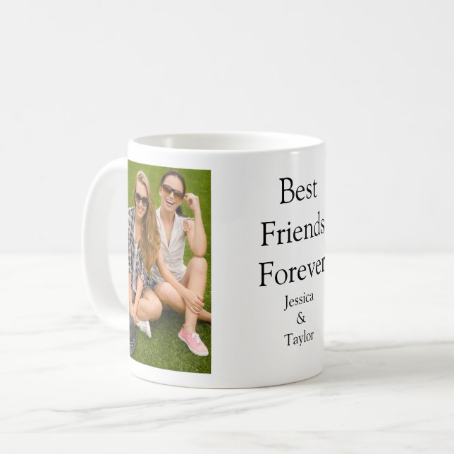 Bästa vänner för två foto kaffemugg (Framsida vänster)