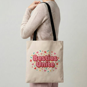 Bästa vänner förenas vänskaps tote-bag present til tygkasse