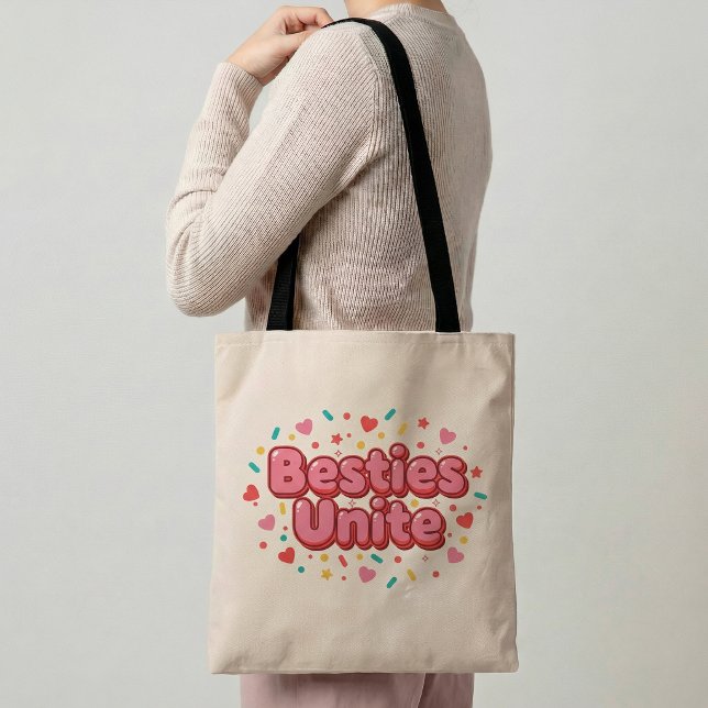 Bästa vänner förenas vänskaps tote-bag present til tygkasse (Skapare uppladdad)