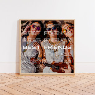 Bästa vänner - foto och modernt textöverlägg poster