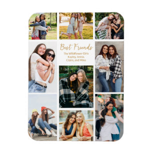 Bästa vänner Fotokollage Cute Personlig Magnet
