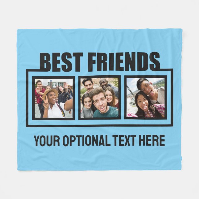 Bästa vänner, foton, anpassningsbar och färg fleecefilt (Framsidan (Horisontell))