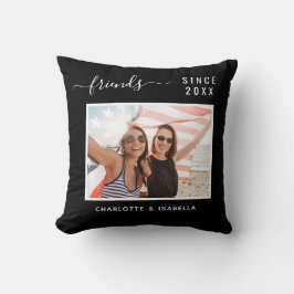 Bästa vänner, fotosvart, vitt namn år kudde