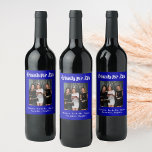 Bästa vänner, fotot, blått royal vinflaska etikett<br><div class="desc">En gåva till din eller dina bästa vänner för en födelsedagsfest,  en Möhippa,  jul eller ett speciellt evenemang. Vit text: Vänner för livet,  skriven med ett skript från trendig stil. Anpassa och använda ditt eget foto och namn(er) Ett royal blå bakgrund färg.</div>
