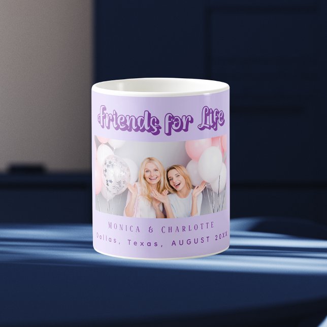 Bästa vänner, fotot namn violet lila kaffemugg (Skapare uppladdad)