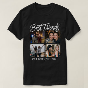 Bästa Vänner Fyra Fotokollage T Shirt