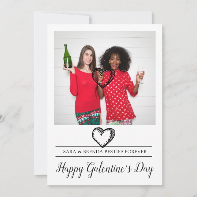 Bästa vänner Galentine's Day Julkort (Framsida)
