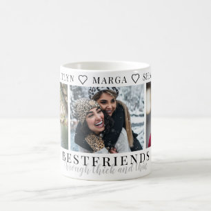Bästa vänner genom tjockt och tunt tre foto kaffemugg