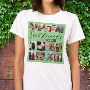 Bästa vänner Grönt Modern fotosamling T Shirt