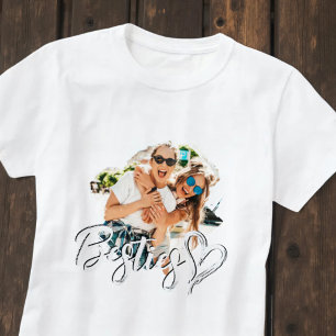 Bästa vänner Grunge Enkel Modern Hjärt Kul Foto T Shirt