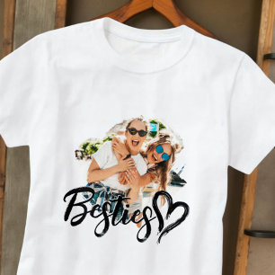 Bästa vänner Grunge Enkel Modern Hjärtan Cool Foto T Shirt
