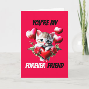 Bästa vänner, gullkattpun furever Bff lycklig Helgkort