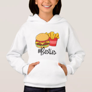 Bästa vänner Hamburger Fries Hoodie - Barns bästa T Shirt