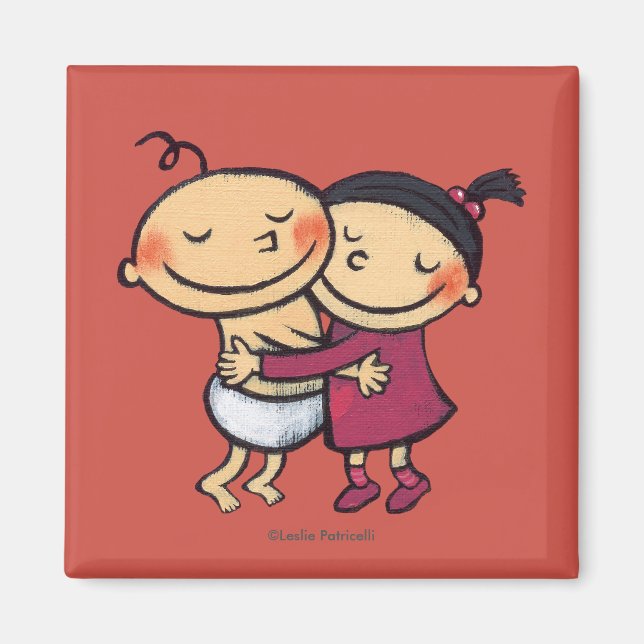 Bästa vänner Hugger Magnet (Framsidan)