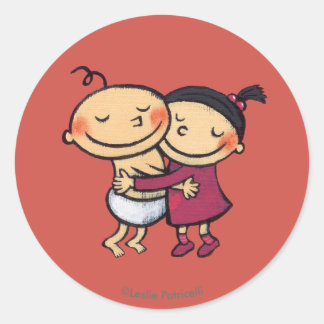 Bästa vänner Hugger Runt Klistermärke