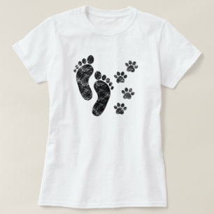 Bästa vänner Hund Tassar och fotavtryck T Shirt