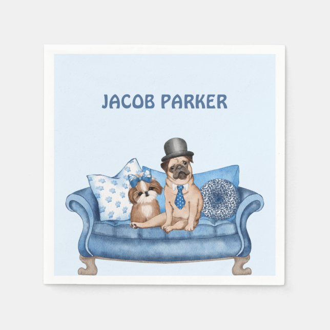 Bästa vänner Hundar på soffan Pappersservett (Framsidan)