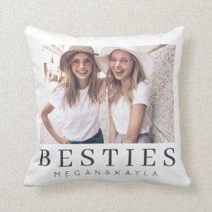 Bästa vänner inom BFF-foto med minimalistisk mod Kudde