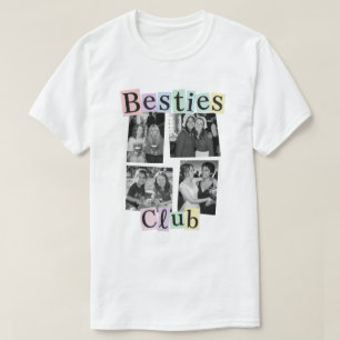 Bästa Vänner Klubb Fyra Foto Collage T Shirt