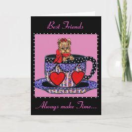 Bästa vänner-kortet Tea Kopp Yorkie Kort