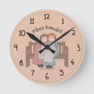 Bästa vänner Land Wall Clock Rund Klocka