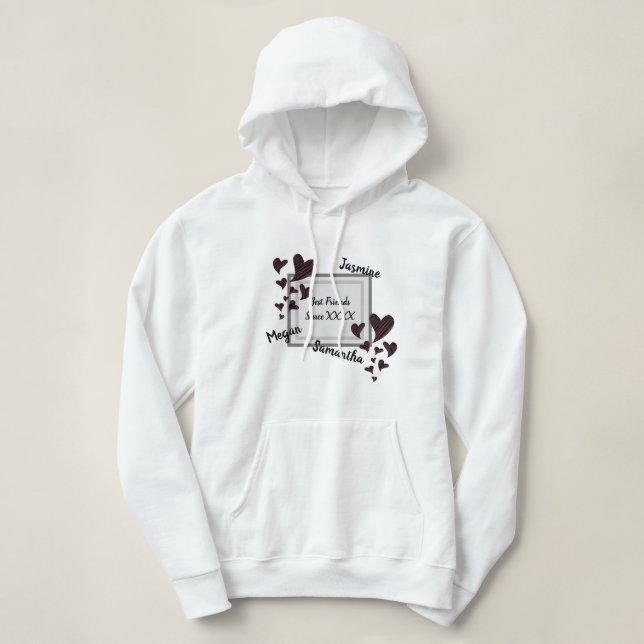 Bästa vänner Ljud Heart Lång Vänskap T Shirt (Design framsida)