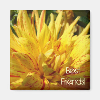 Bästa vänner! magnet Gul Röd Dahlia Blomma