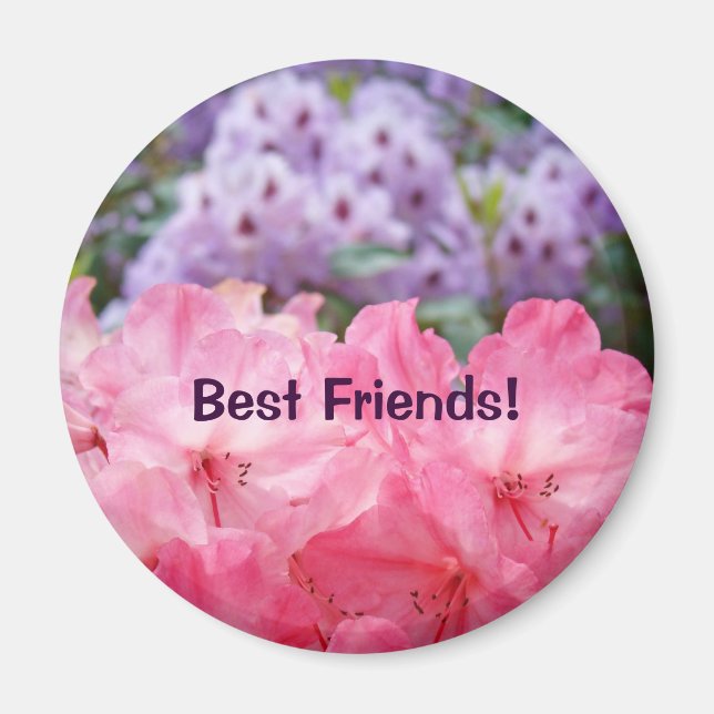 Bästa vänner! magnet Rosa Lavendel Rhododendron (Framsidan)