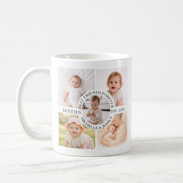 Bästa vänner någonsin Foto Collage | Anpassad Bäst Kaffemugg (Vänster)