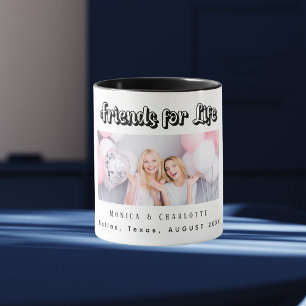 Bästa vänner, namn, svart, modern mugg