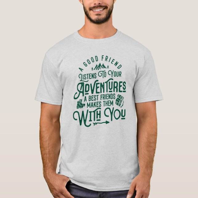 Bästa vänner och Underbara Äventyr-citattecken T Shirt (Framsida)