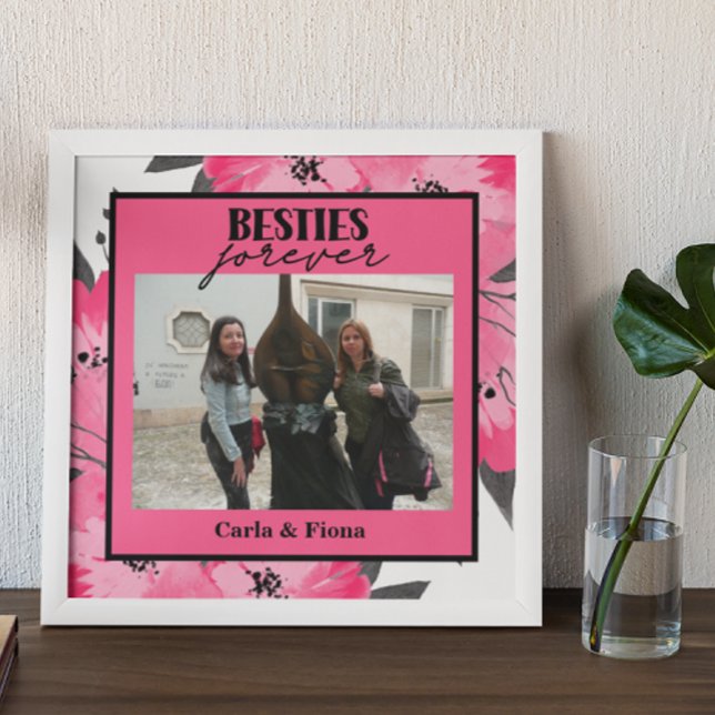 Bästa vänner One Photo Gift Rosa Poster (Skapare uppladdad)