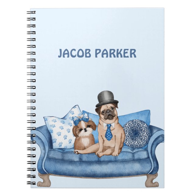 Bästa vänner på den bärbara datorn i soffan anteckningsbok (Framsidan)