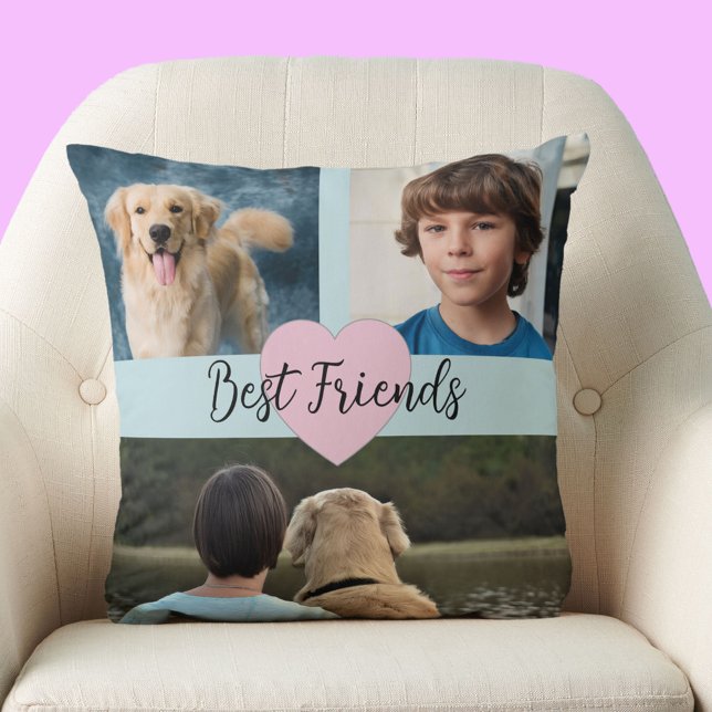 Bästa vänner Pets för fotomall Kudde (Skapare uppladdad)